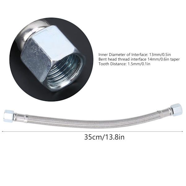 10 st 14 x 1,5 mm Gjutjärns slang Flexibel metallslang för luftkompressor 35 cm