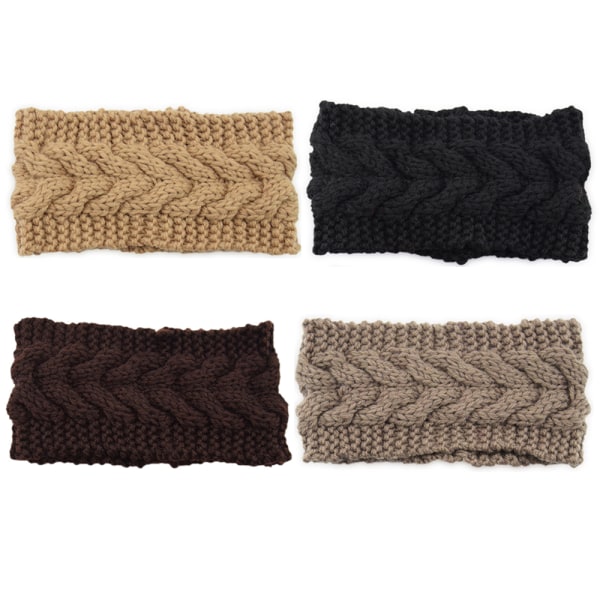 Women Knitted Headbands Winter Warm Twisted Headband with Button