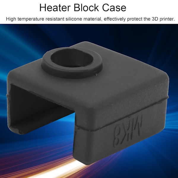 12 st Heater Block Cover Värme Aluminium Hätta Silikonstrumpa Sleeve 280℃ Högtemperaturbeständig för MK7/8/9