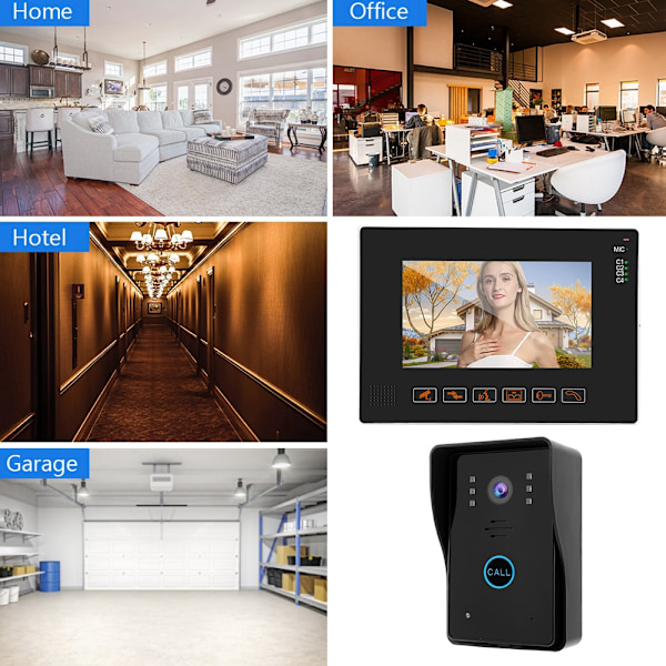 9 tum Trådbunden Video Intercom Dörrtelefon Dörrklocka Access System Dörrkamera 110-240V(EU)