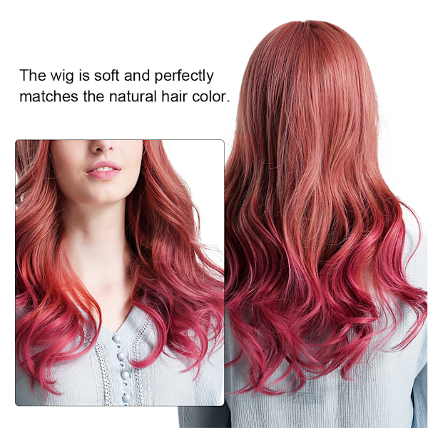 Rød Lang Krøllete Parykk Justerbar Høytemperaturfiber Parykk Syntetisk Kvinne Cosplay Parykk LC248