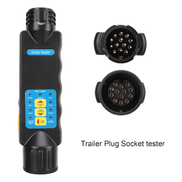 Trailer Tester 12V 13-polet Trækstang Lys Stikledning Test Diagnostisk Værktøj Modstandstest Fejldetektion til Campingvogn Trailer