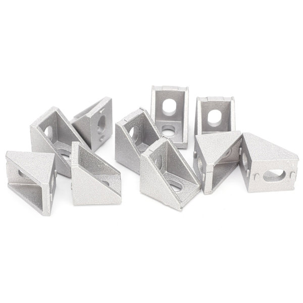 10 st Aluminium Vinkelkontakt 3D-skrivare 2020 Extrusionsprofil EU-standardkod T-typ