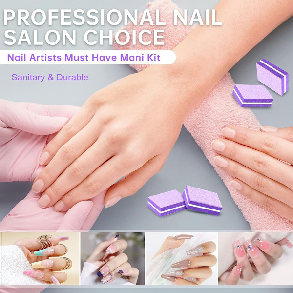 Mini Nail Buffer Grit Buffing BlocksSponge double-sided polished nail file