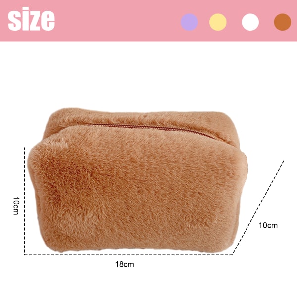 Makeup Bag, Plush Cosmetic bags, Cute Zipper Travel Toiletry