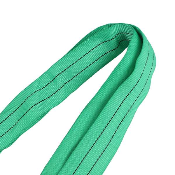 Løfteslynge 4M 2T Grøn Forstærket Dobbelt Øje Løkke Polyester Fleksibel Rigging Løfteslynge til Kran Hejs