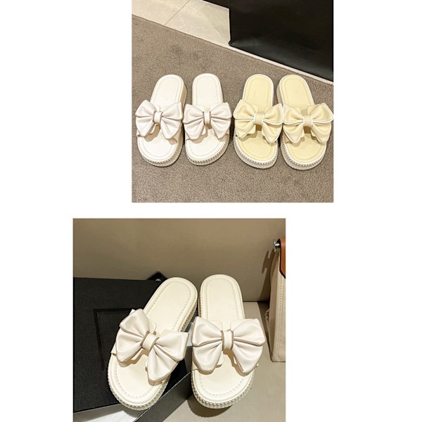 Jousi-tossut Korean Style Naisille Pyöreävarvas Tasainen Paksupohjaiset Naisille Kesä Ulkona Beige Koko 38