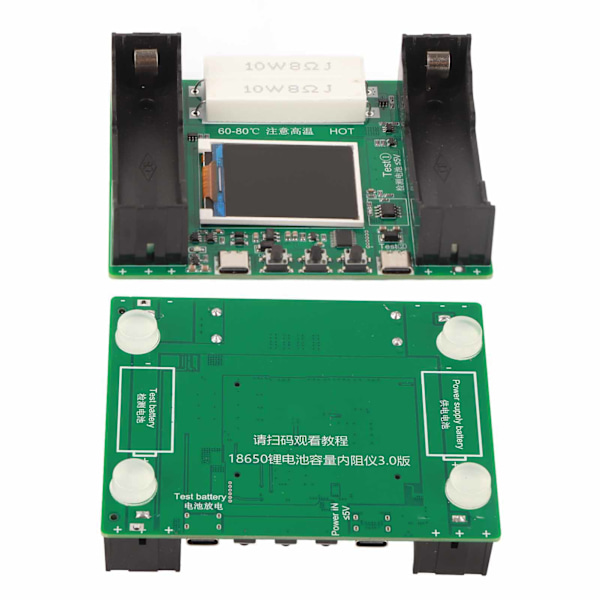 Batteri Intern Motstands Tester 1.77in LCD Display Moduser Justerbar 18650 Litiumbatteri Kapasitets Tester DC5V