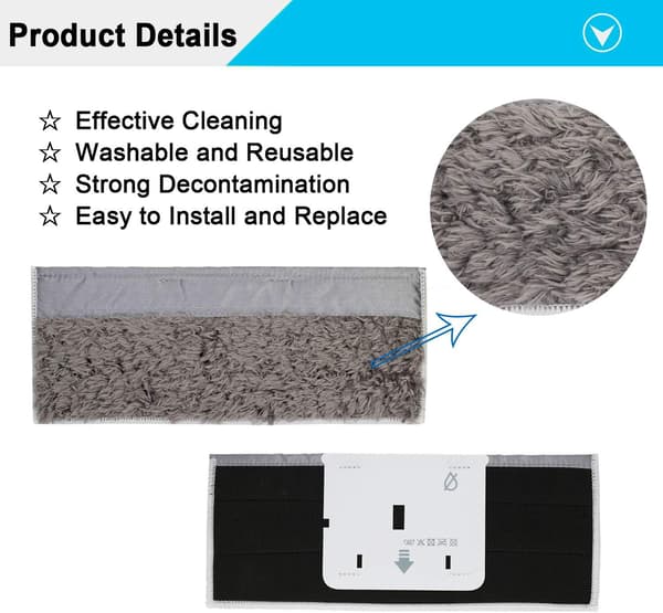 8-pak vaskbare og genanvendelige moppepuder kompatible med iRobot