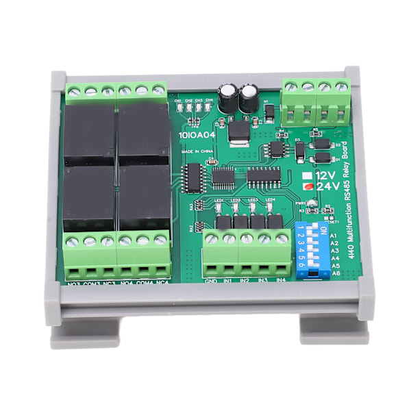 RS485 Relémodul 4 Kanaler RTU PCB-kort med Hus Industrielle Kontrollkomponenter DC24V