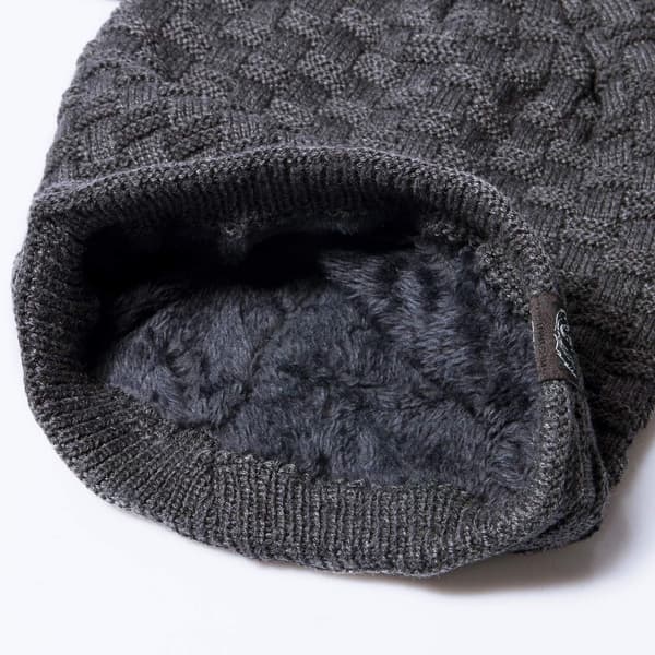 Strikket hat til mænd Chalier vinterhat varm vinter beanie med f