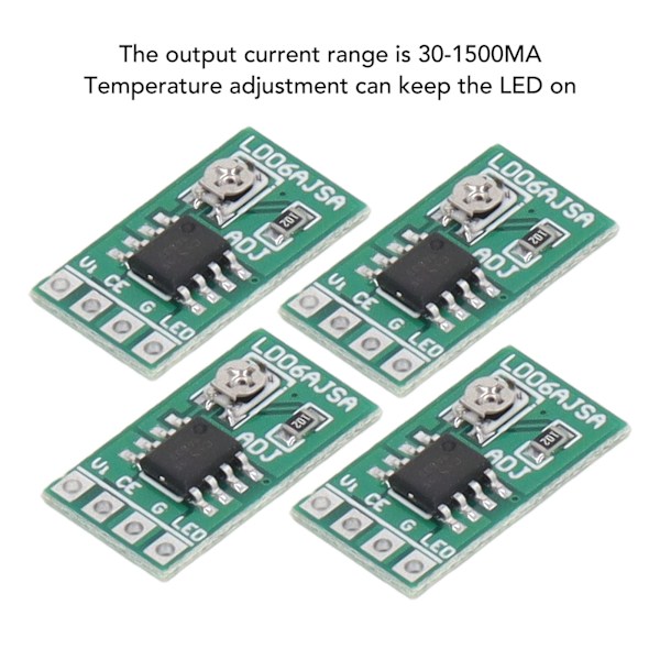 10 stk Konstant Strøm Justerbar Modul 30‑1500MA 3V 3.3V 3.7V 4.5V 5V 6V Strøm LED Driver DC 2.8‑6V