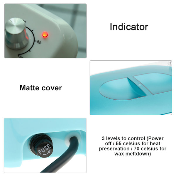 Mini Elektrisk Temperaturreglerbar Vaxvärmare Uppvärmningsapparat Depilator Maskin Hudvård Grön UK