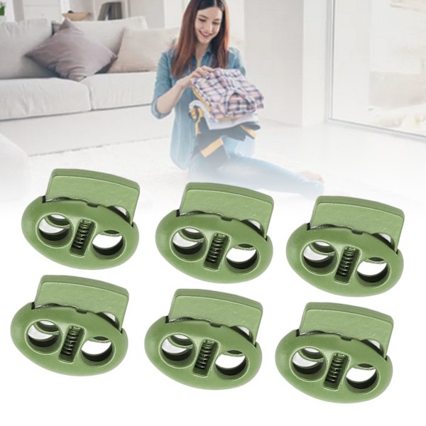 30 st Metall Snörlås Dubbelhål Zinklegering Hållbar Lätt Multipurpose Snörstoppare för Dragsko Ryggsäck Tält Snöre Grön