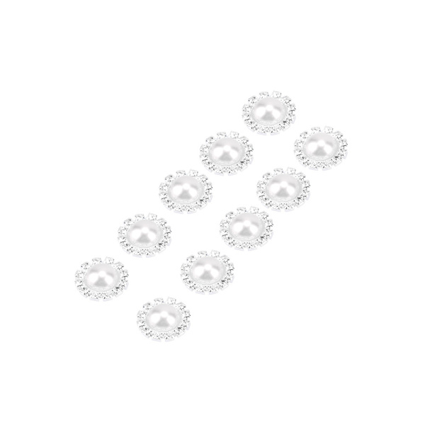 10 stk 20mm DIY Halvrunde Perleperler Scrapbooking Dekor Flatback (Hvit)