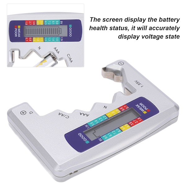 Digital Batteritestare 150mAh Bärbar D N AA AAA Knappcells Batterikapacitetsdetektor