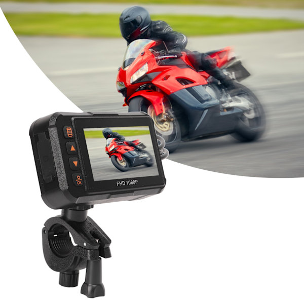 3 tommer Motorcykel Dash Cam 1080P Foran og Bagud Video Kørselsoptager Loop Optagelse G Sensor Parkeringsovervågning Vandafvisende Actionkamera