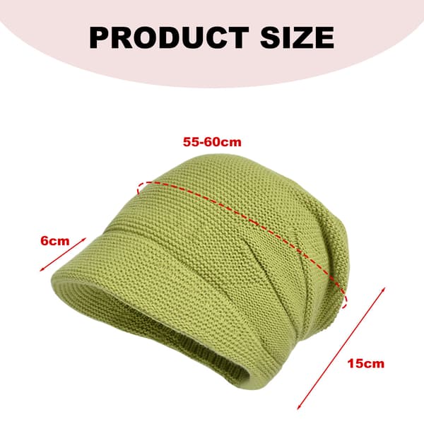 1 vinterfodrad varm utomhus varm pullover-mössa bred brätte visa ansikte litet öronskydd green