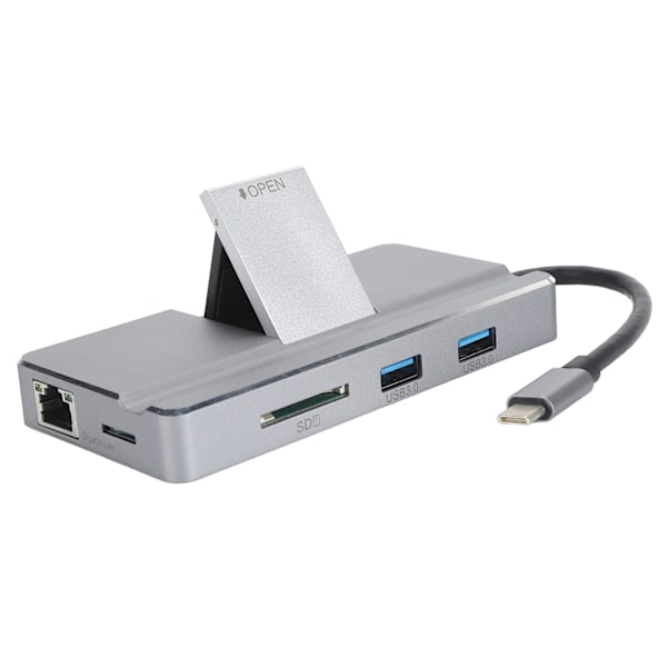 8-i-1 USB C Hub Typ C till 4K HD Multimedia Interface RJ45 USB3.0 USB2.0 PD Lagringskortplats MicroStorage-kortplats USB C Hub-adapter