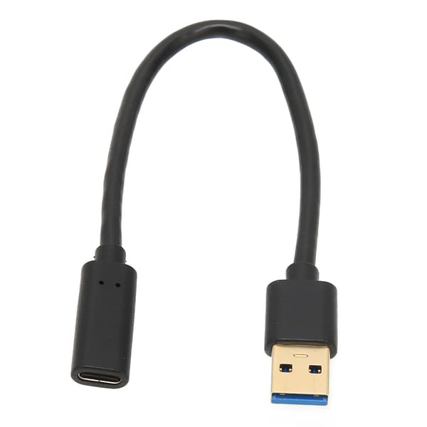 Universal USB A till Typ C Adapter, Dataöverföring Laddningsstöd Kompakt Design Magnetisk Ring Stor Kompatibilitet 20CM