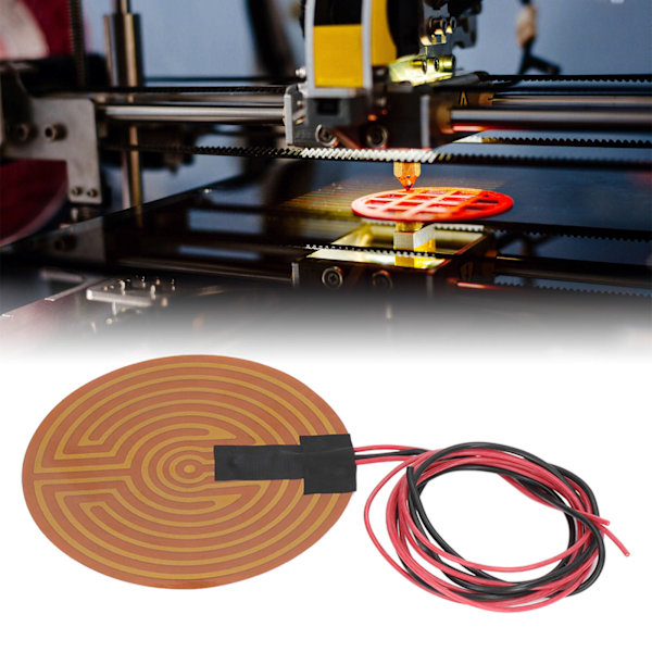 120W pyöreä PI-lämmityskalvo joustava polyimidi lämmityslevy 3D-tulostimen kuumapohjan tarvikkeet DC12V