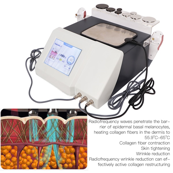 Hudplejemaskine Rynkefjernelse Ansigtsstramning Hudløftning Aktiverer Collagen RF Skønhedsmaskine 110V‑140V EU Stik