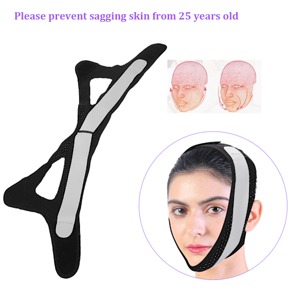 Voksen Ansigts Slimming Strap VLine Ansigtsløftning Strammende Bælte Dobbelt Hages Reducerende Bandage