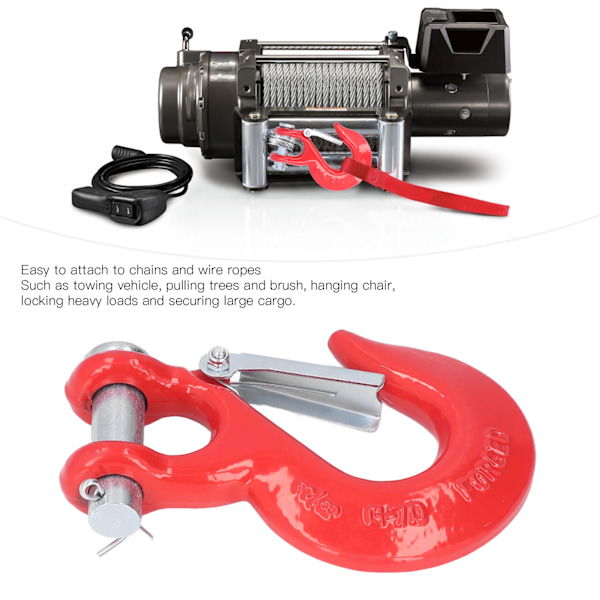 3/8 tommer Clevis Sikkerhedskrog Stål 18000lbs Grænsekapacitet Rustfri til Havn Offroad Redning Løftning Rød