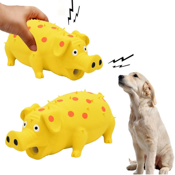 Grovlande Gris Hundleksak Interaktiv Hundtuggleksak Gummipig Hundleksak för Små Mellanstora Stora Hundar