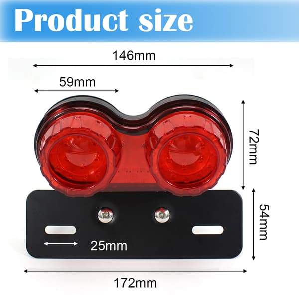 Multifunksjonell Motorsykkel LED Lys Baklys Blinklys Brems Skilt Integrert Lampe 2038 Red Shell