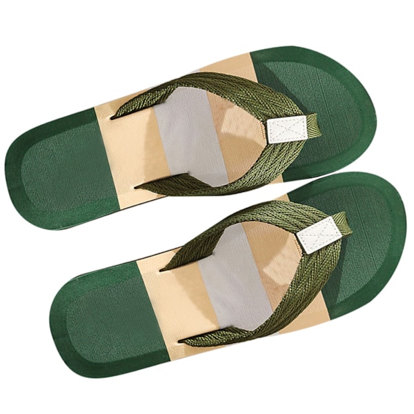 Mænds Flip Flops Hurtigtørrende Åndbar Skridsikker Blød EVA Ergonomisk Strand Thong Sandaler Grøn 42