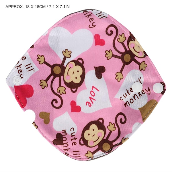 Hudvänlig Tygmenstruationspad Återanvändbar Kol Bambu Sanitetsbinda Pad 18 x 18cmA60-2