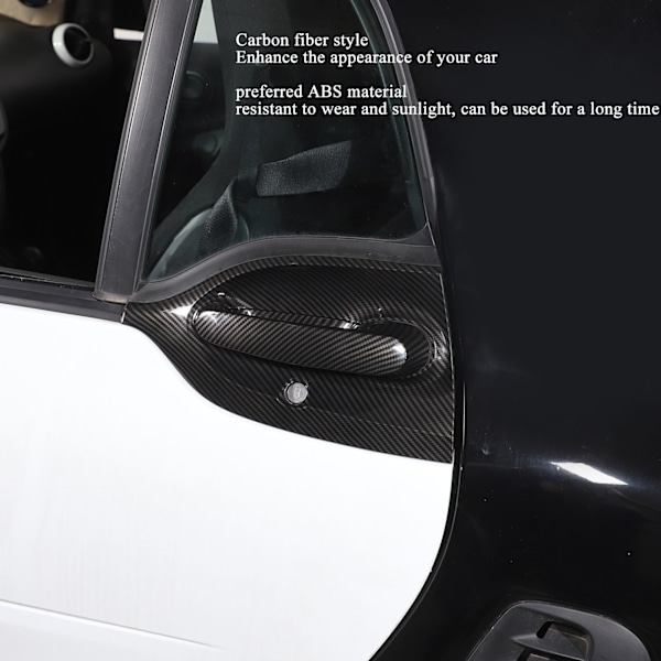 Ydre Dørgreb Skål Dæksel Kit Kulfiber Farve Udskiftning til Smart Fortwo C453 A453 2016‑2021