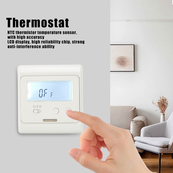 Digital Termostat Golvvärmetemperaturregulatorpanel för Hembruk AC180V‑230V