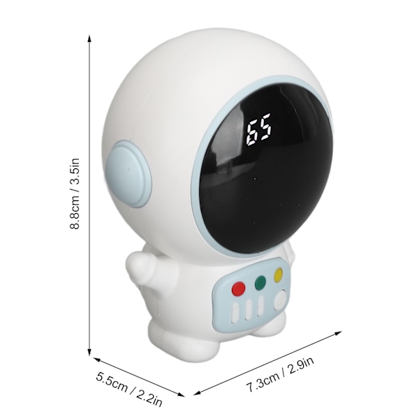 Astronautformad Söt Handvärmare Digital Display USB Uppladdningsbar 2 Läges Temperatur Portabel Handvärmare Ljusblå