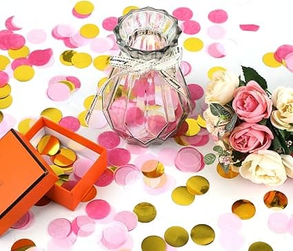 Rosa bursdagskonfetti - 500g bryllupsdekorasjonskonfetti