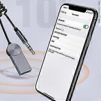 Bluetooth 5.0 -sovitin autoon 3,5 mm:n aux-liitännällä - Langaton audiovastaanotin