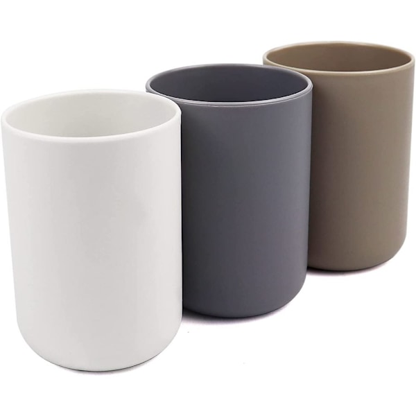 Minimalistisk Keramisk Munsköljskopp, Elegant Frukostmugg 350ml, Okrossbar Livsmedelsgodkänd Plastmugg för Hemmabadrum (3