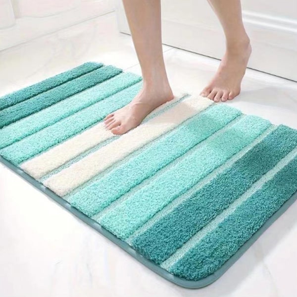 Halksäker Badmatta för Badrumsgolv & Badkar, Superabsorberande Badmattor Plysch Shaggy Mattor Tvättsbara Mattor för Badrum 50*80cm