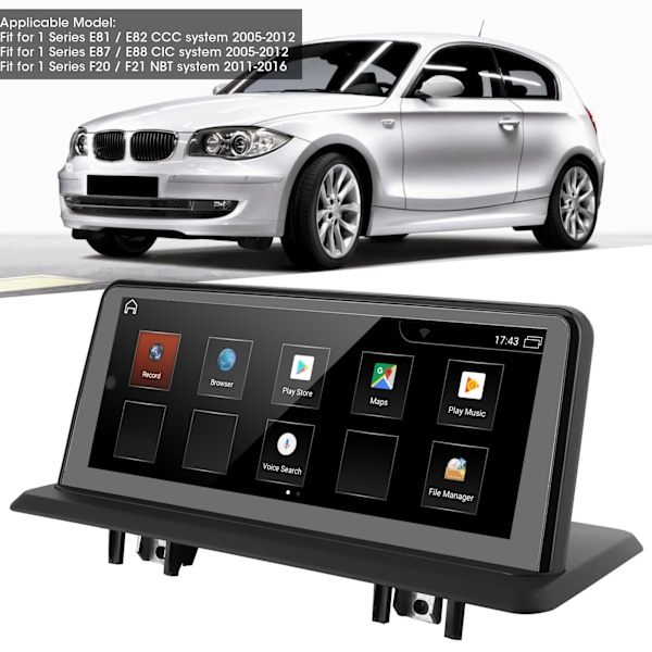 10.25 tum Touchskärm Navigation Inbyggd GPS WiFi 2+32G 3D Kartor Passar för 1-serie E81 E82 CCC CIC NBT