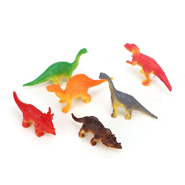 2-i-1 Foldbar Barnedinosaur Krypekjele og Samleboks med 6 Dinosaurleker