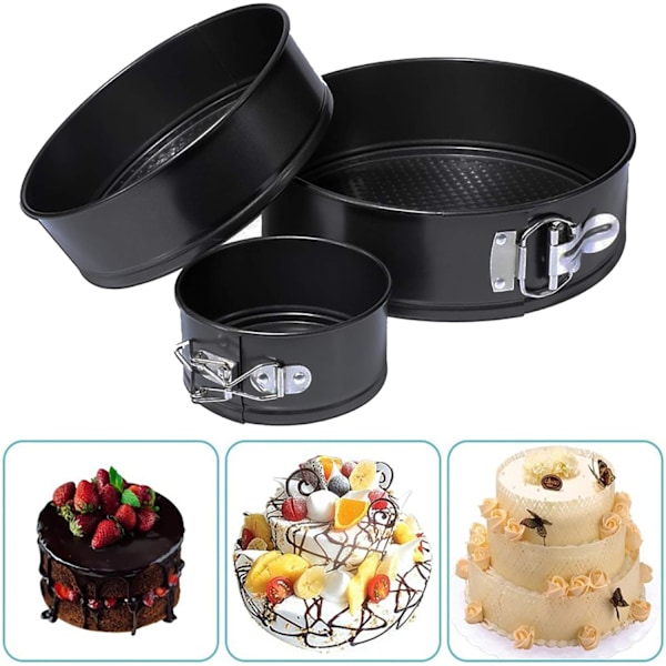 Springform Panset, Non-stick Beläggning för Enkel Rengöring, Värms Upp Snabbt med Kolstålsmaterial, Multifunktionell Springform för Cheesecake