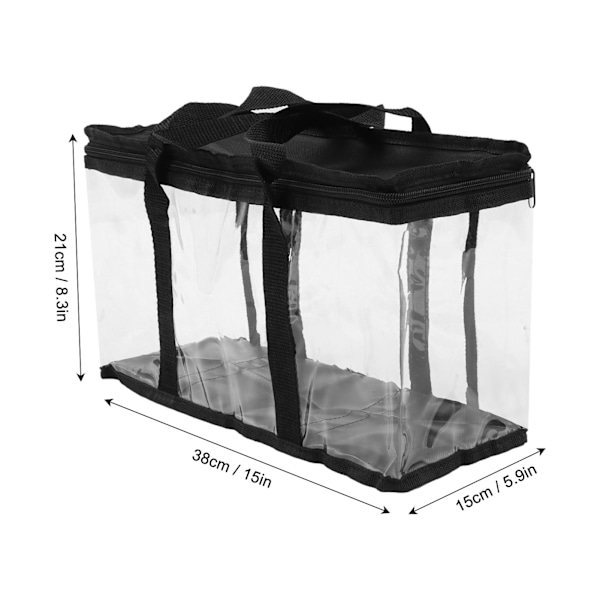 PVC Værktøjsopbevaringspose Transparent Lynlås Støvbestandig Stor Kapacitet Værktøjsarrangør til Vedligeholdelse 38 X 15 X 21cm