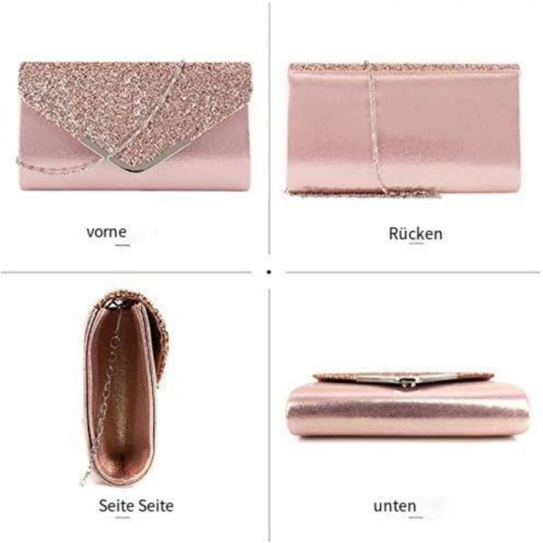 Dam Clutch Glitter Elegant kvällsväska glänsande handväska kuvert