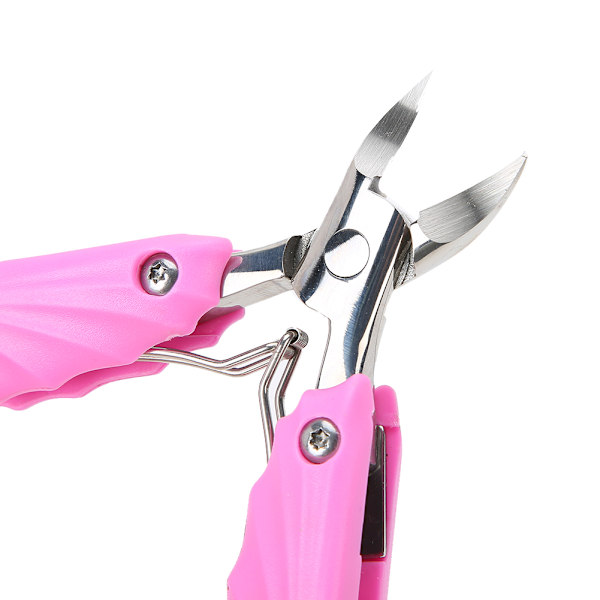 Multifunktionell Vikbar Inväxt Nagelklippare Fingernagel Tånagel Nagelbandsax Pedikyrverktyg Rosa