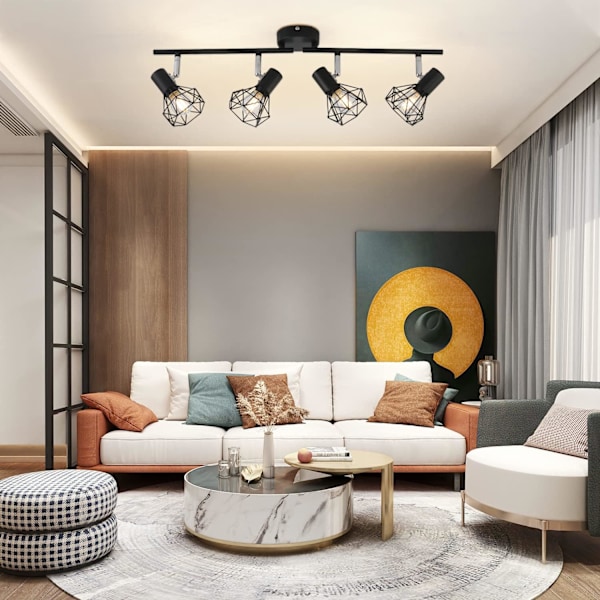Spotlights för industriell inredning, lättinstallerad justerbar taklampa, kompatibel med dimmer för anpassad belysning, lämplig för kök