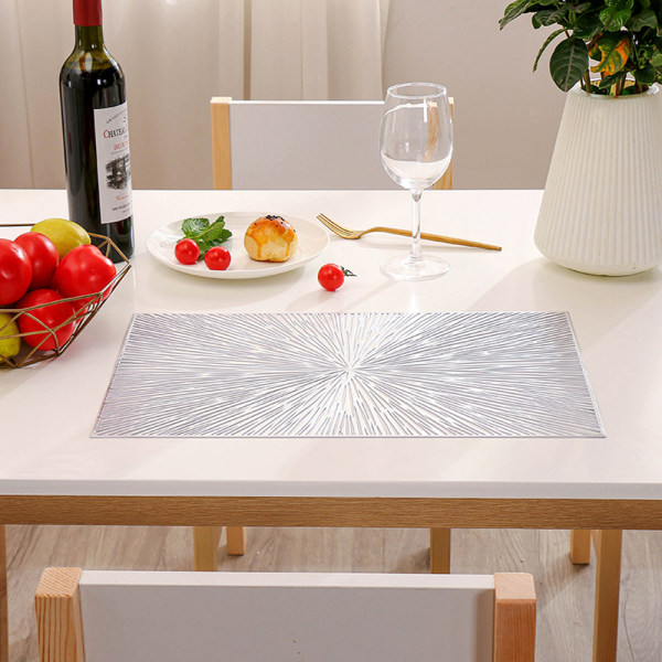 Bordstabletter Set med 4, ihåliga PVC fyrkantiga bordstabletter för dekoration