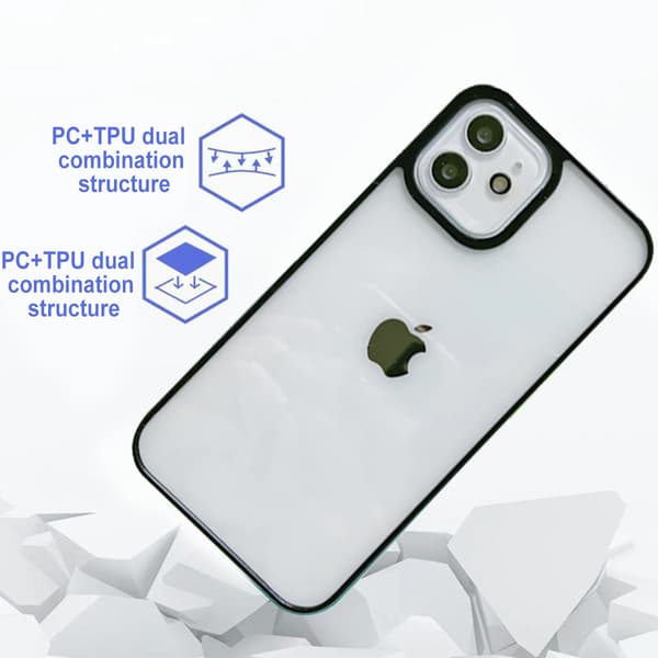 iPhone-puskurikotelo - Läpinäkyvä, musta väri iPhone 11:lle