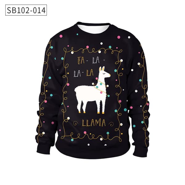 Stor Størrelse Grim Jule Sweatshirt, Jule Par Crewneck Sweatshirts Unisex Langærmet Pullover Top