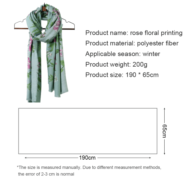 Print blommönster Scarf Sjal Fashion Scarves Sun Flower light green